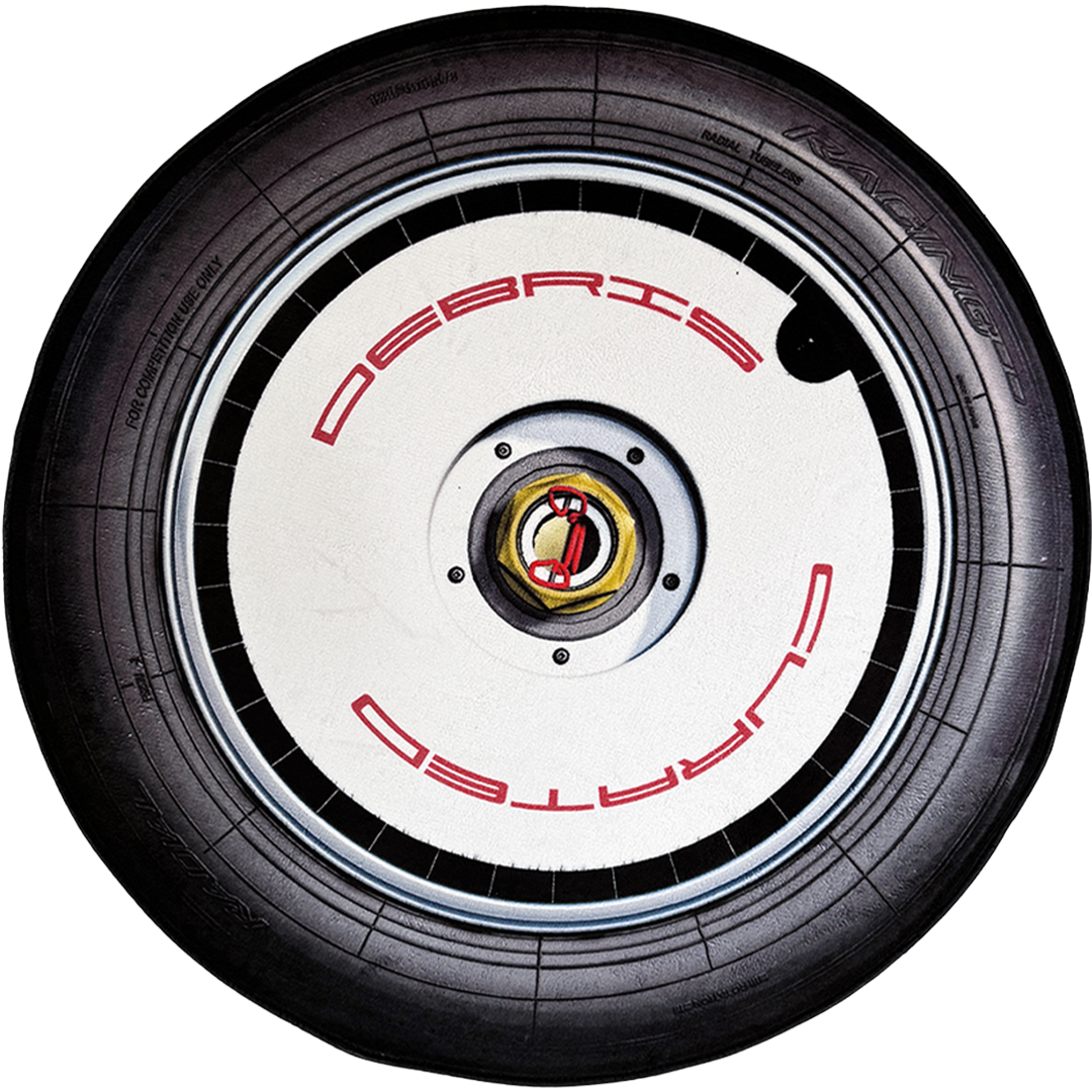 DÉBRIS CURATED — Porsche Turbofan 100cm Round Rug